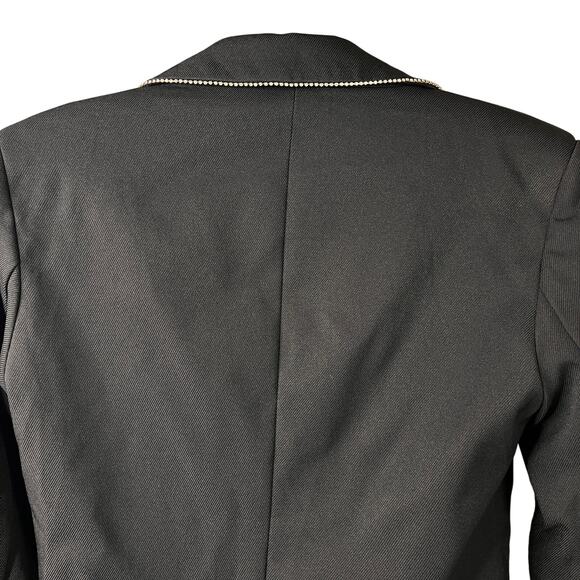 Fashion Nova Always Prepared Rhinestone Trim Jacket Black - Picture 15 of 15